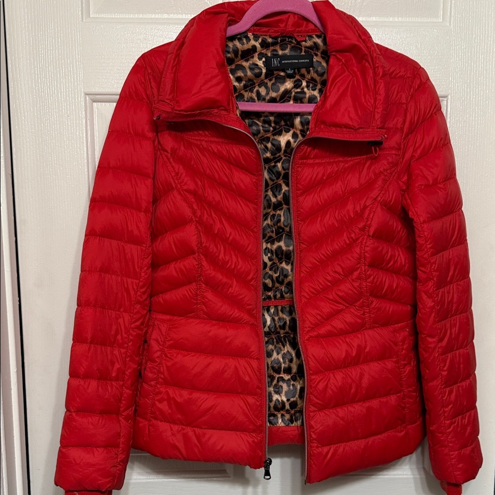 INC International Concepts Vibrant Red Puffer Jacket